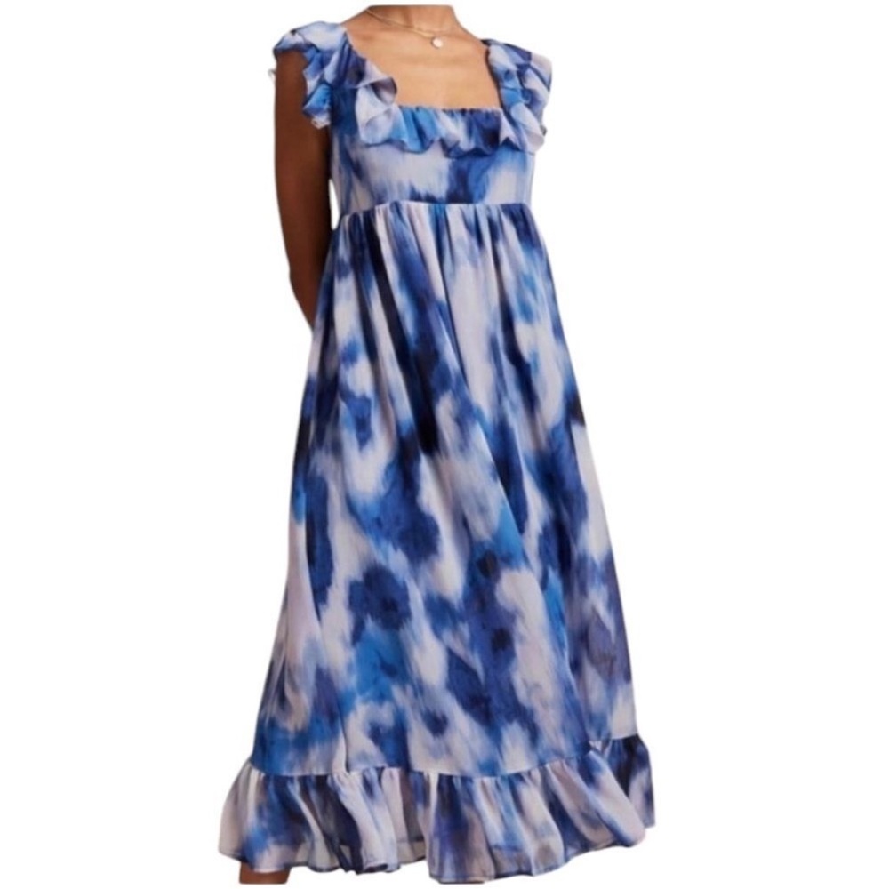 Banana Republic Blue and White Maxi Dress